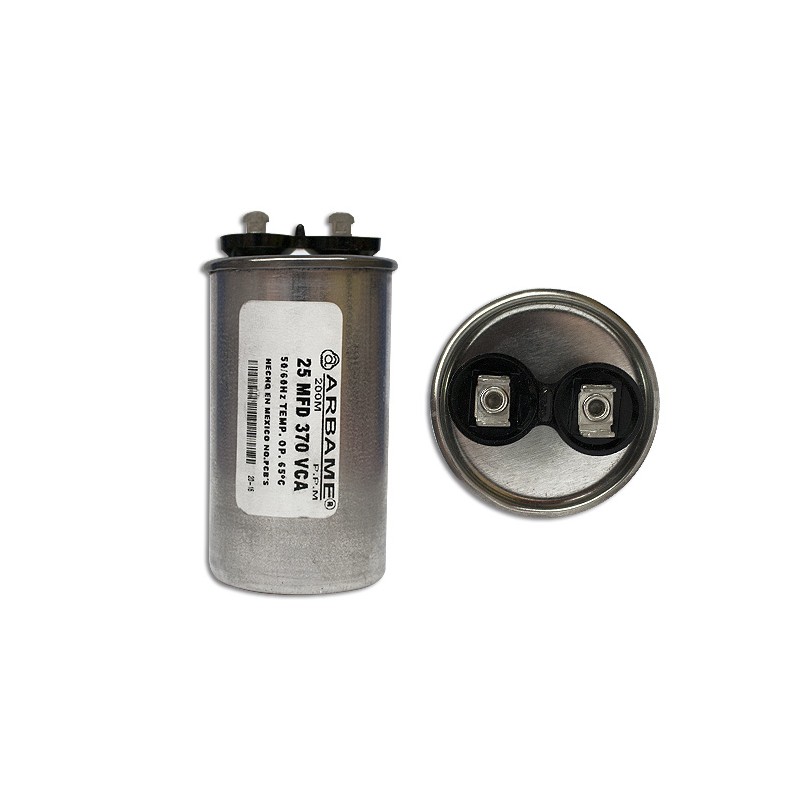CAPACITOR TRABAJO 25 MF REDONDO ALUMINIO 440VCA