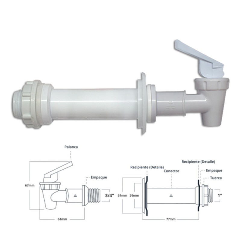 KIT LLAVE BLANCA 1""  KT-3