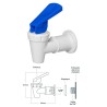 LLAVE DESPACHADOR AGUA BLANCA PALANCA AZUL NIPLE 5/8 AFR2